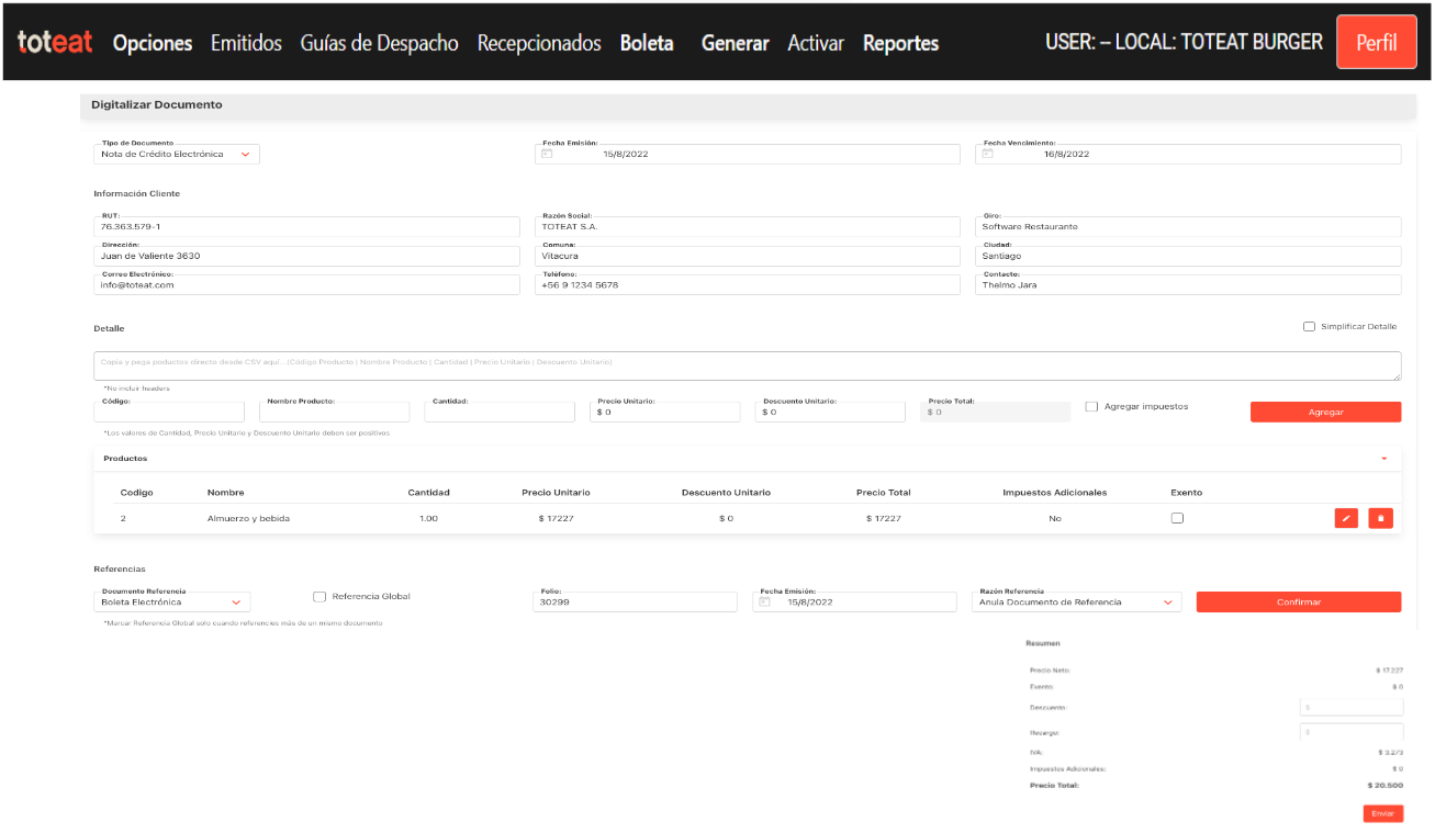 interfaz de dte admin
