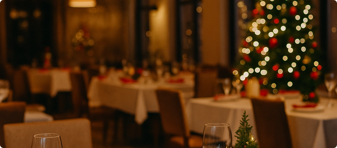 restaurante decorado de navidad