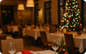 restaurante ambientado navideño