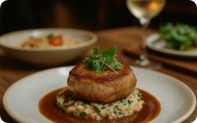 fotografia de un plato de un menu de restaurante