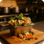 Residuos de cocina en un restaurante